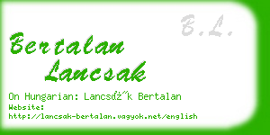 bertalan lancsak business card